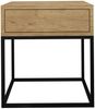 AX LIVING Nachttisch Kommode Aleio 45 cm Eiche Wotan schwarzes Gestell Bild 3