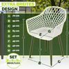 tillvex® Gartenstuhl 4er Set Wetterfest mit Armlehne | Outdoor Stühle bis 120kg belastbar | Gartenstühle UV-beständig | Terrassenstuhl Gartenmöbel Terrasse Balkon Outdoor Garten Bild 2