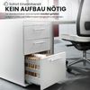 bümö Schreibtisch Schrank Büro mit Hängeregister für Hängeordner, Schubladenschrank Holz in weiß, Container mit Schubladen & Hängeregistratur - Schreibtisch Kommode mit Bügelgriffe, SC40-W-W-BS Bild 4