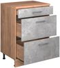 Küchenschrank für Dachschrägen R-Line Beton 60 cm ohne Schräge mit 3 Schubladen Vicco Bild 3