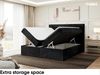 MEBLINI Boxspringbett KARIM 140x220 cm mit Bettkasten - H3/Schwarz Samt Polsterbett - Doppelbett mit Topper & Taschenfederkern-Matratze Bild 5