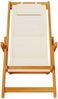 vidaXL Strandstuhl mit Armlehnen Klappbar Creme Akazienholz Textilene 4108067 Bild 5