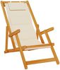 vidaXL Strandstuhl mit Armlehnen Klappbar Creme Akazienholz Textilene 4108067 Bild 2
