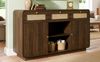 Nussbaum Sideboard 120x85x40 cm Mit Rattan Design 3 Schubladen Und 2 Türen Retro Kommode Mit Kippsicherung Für Wohnzimmer Aufbewahrungsschrank Bild 4