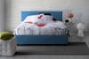 Dmora Arcan Doppelbett, Bettkasten mit Stoffbezug, 100 % Made in Italy, Öffnung vorne, geeignet für Matratze 160 x 200 cm, Blau Bild 5