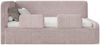 Selsey 'Fanko' Kinderbett 90x200 cm mit Rausfallschutz, Kopfteil links, Plüsch, Puderrosa Bild 2