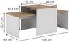 Couchtisch-Set Donat Weiß/Goldkraft Eiche 100 x 48 cm , 2 Teile Vicco Bild 2