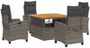 vidaXL 5-tlg. Garten-Essgruppe mit Kissen Grau Poly Rattan 3277402 Bild 2
