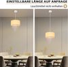 ZMH Hängelampe Wohnzimmer Pendelleuchte Schlafzimmer - Hängeleuchte E27 Kristall Stoff Esstischlampe Hängend Modern Esszimmerlampe Esszimmer Pendellampe Design Weiß für Esstisch (Ohne Leuchtmittel) Bild 2