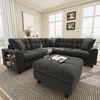 6-Sitzer Wohnlandschaft 216,5 x 216,5 x 83 cm, modular aus Chenille mit Hocker Bild 2