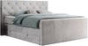 Boxspringbett KING VELEN, Doppelbett mit Multipocket-Matratze, Polsterbett mit Kopfstütze - 140x200 - Hellgrau Velours - H3 Bild 3