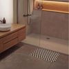 OnlyWow Badematte Braun - Schachbrettmuster - Geometrisch, Höhe 10 mm, Polyester, Rechteckig, Badezimmerteppich, Badteppich, Rutschfest, Badvorleger, Waschbar Bild 4