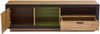 TV-Schrank mit LED-Beleuchtung, Glasablagen & Stauraum, 160x40x50 cm, schwarz/eiche Bild 5