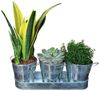 HTI-Living Pflanzkübel Zinktöpfe 3er-Set (Set, 4 St, 1 Tablett inkl. 3 Pflanztöpfe ohne Pflanzen), Blumenkübel Zinktopf Blumenkasten Bild 2