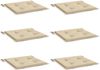 vidaXL Gartenstuhl-Kissen 6 Stk. Beige 50x50x4 cm Oxford-Gewebe 314045 Bild 3