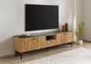 TV-Board Akazie 200x40x55 natur lackiert / Marmor schwarz LONDON #106 Bild 3