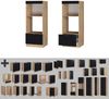 Mikrowellenschrank Fame-Line Schwarz gestreift 60 cm offen Vicco Bild 5
