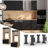 Mikrowellenschrank Fame-Line Schwarz gestreift 60 cm offen Vicco Bild 2