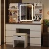 HOMALL Schminktisch Schminktisch Spiegel und LED Mit 7 Schubladen 8 Ablagefächern (GroBe: 110*40*139 cm Einstellbare drei Farbtemperaturen, um thr perfektes Make-up zu prasentieren) Bild 3