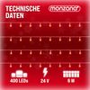 monzana Lichterkette, IP44, Warmweiß Transparent, 400 LEDs Bild 3