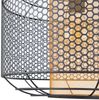 Hängelampe, Metall, goldfarbener Zylinder, Gitter, H 150 cm Bild 3
