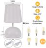 Nettlife Tischleuchte Beige Stoff mit Kabel Nachttischlampe Schlafzimmer Modern Bett, mit Kabel, ohne Leuchtmittel, Klein Schreibtischlampe für Wohnzimmer Büro Bett Tisch Fenster Hotel Bild 2