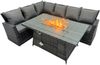 Fimous Polyrattan Sitzgruppe für 6 Personen, Balkon Möbel Gas Feuertisch Gasheizung Burner Bild 2