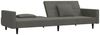 vidaXL Schlafsofa 2-Sitzer mit 2 Kissen Dunkelgrau Samt 375817 Bild 5