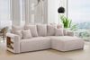 MEBLINI Schlafcouch mit Bettkasten - 260 x 160 x 78 cm - Creme Cordstoff - NAPLES - Kleines Ecksofa mit Schlaffunktion - Sofa mit Relaxfunktion und Kissen - Kleine Couch L-Form - Eckcouch Bild 2