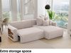 MEBLINI Schlafcouch mit Bettkasten - 260 x 160 x 78 cm - Creme Cordstoff - NAPLES - Kleines Ecksofa mit Schlaffunktion - Sofa mit Relaxfunktion und Kissen - Kleine Couch L-Form - Eckcouch Bild 4