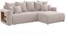 MEBLINI Schlafcouch mit Bettkasten - 260 x 160 x 78 cm - Creme Cordstoff - NAPLES - Kleines Ecksofa mit Schlaffunktion - Sofa mit Relaxfunktion und Kissen - Kleine Couch L-Form - Eckcouch Bild 1
