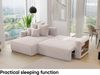 MEBLINI Schlafcouch mit Bettkasten - 260 x 160 x 78 cm - Creme Cordstoff - NAPLES - Kleines Ecksofa mit Schlaffunktion - Sofa mit Relaxfunktion und Kissen - Kleine Couch L-Form - Eckcouch Bild 5