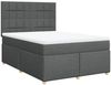 vidaXL Boxspringbett mit Matratze Dunkelgrau 160x200 cm Stoff 3293632 Bild 3