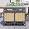 Merax Mülltonnenbox Abschließbar mit Pflanzkasten & vertikaler Holzmaserung für 2 Tonnen (Wetterfester Garten Aufbewahrungsschrank für Außenbereich, 1 St), 2 Fächer Mülltonnenverkleidung mit Belüftungsschlitzen, Metall Bild 2