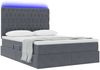 vidaXL LED-Speicherbett mit Matratze Dunkelgrau 140 x 190 cm Samt 3372724 Bild 3