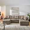 JOB 'Abby' Wohnlandschaft, Cord taupe, 313 x 200 x 92 cm Bild 2