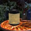 2x LED Solarleuchte, Bambusoptik, hängend, schwarz, H 30 cm Bild 4