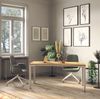 ASSMANN Höhenverstellbarer Schreibtisch Piacetta 200x80cm Eiche Natura Signalweiß Metall Holz Bild 2