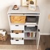 Sideboard mit 3 Schubladen, Tür & Glastür, Weiß, 85x40x120 cm Bild 5