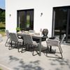 HOME DELUXE Gartenstuhl mit Armlehnen aus Seilgeflecht BALERO Hellgrau - 9er Set Bild 2