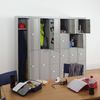 Bisley Schließfachschrank Office, 1 Abteil, 4 Fächer, T 305 mm, Farbe silber Bild 4