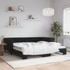 vidaXL Tagesbett Ausziehbar Schwarz 100x200 cm Samt 3197782 Bild 1