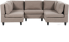 Beliani 'Unstad' Sofa, Braun, Leinenoptik, 72 x 76 x 228 cm, ohne Ottomane, U-Form Bild 1