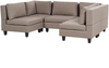 Beliani 'Unstad' Sofa, Braun, Leinenoptik, 72 x 76 x 228 cm, ohne Ottomane, U-Form Bild 4