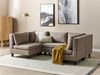 Beliani 'Unstad' Sofa, Braun, Leinenoptik, 72 x 76 x 228 cm, ohne Ottomane, U-Form Bild 3