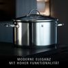 WMF Topf-Set Provence Plus, Kochtopf Set mit Glasdeckel, spülmaschinengeeignet, Cromargan® Edelstahl Rostfrei 18/10 (Set, 11-tlg, 3x Kochtopf Ø 16/20/24cm, 2x Bratentopf Ø 16/20cm, 1 Kasserolle Ø 16cm), hitzebeständig bis 250°C, TransTherm-Allherdboden... Bild 4
