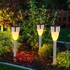 6er Set LED Solarleuchten, Edelstahl, Schalter, H 36,5 cm Bild 2