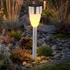 6er Set LED Solarleuchten, Edelstahl, Schalter, H 36,5 cm Bild 3
