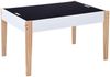 vidaXL 3-tlg. Kinder-Kreidetafel-Tisch und Stuhl-Set, MDF schwarz / weiß Bild 5