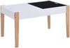 vidaXL 3-tlg. Kinder-Kreidetafel-Tisch und Stuhl-Set, MDF schwarz / weiß Bild 4